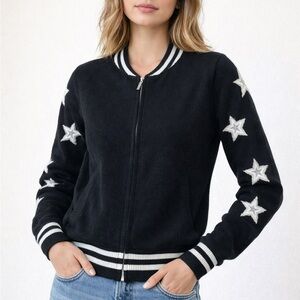 Women's Black Cashmere Zipper Sweater
